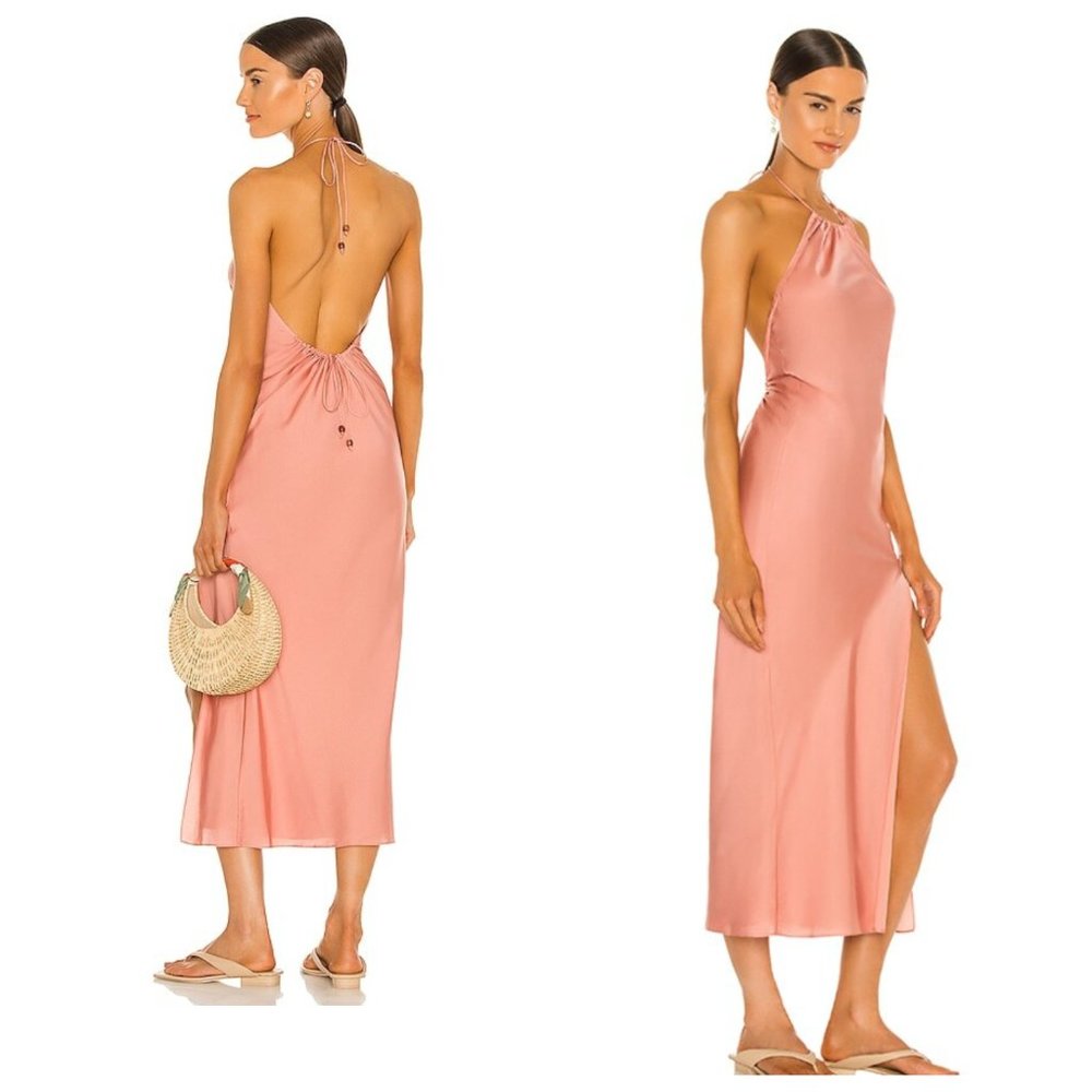 Song of Style Rosalind Halter Satin Maxi Dress Size XS